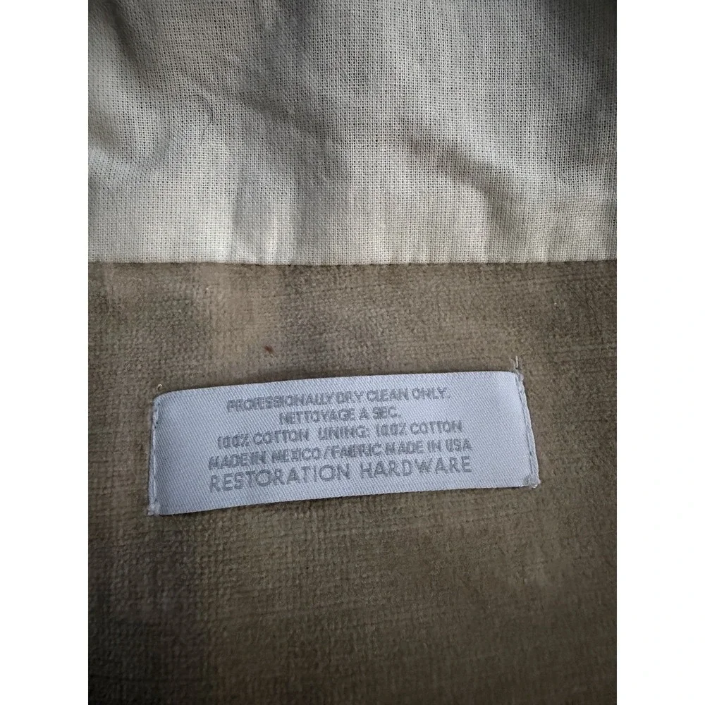 Restoration Hardware Velvet Drapes Curtains 50x94 One Panel‎ Vintage Taupe Pole